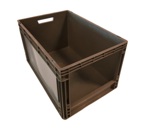 Emtrade (Nieuw) Magazijnbak, 600x400x340 mm, euronorm, donkergrijs pp, nieuw