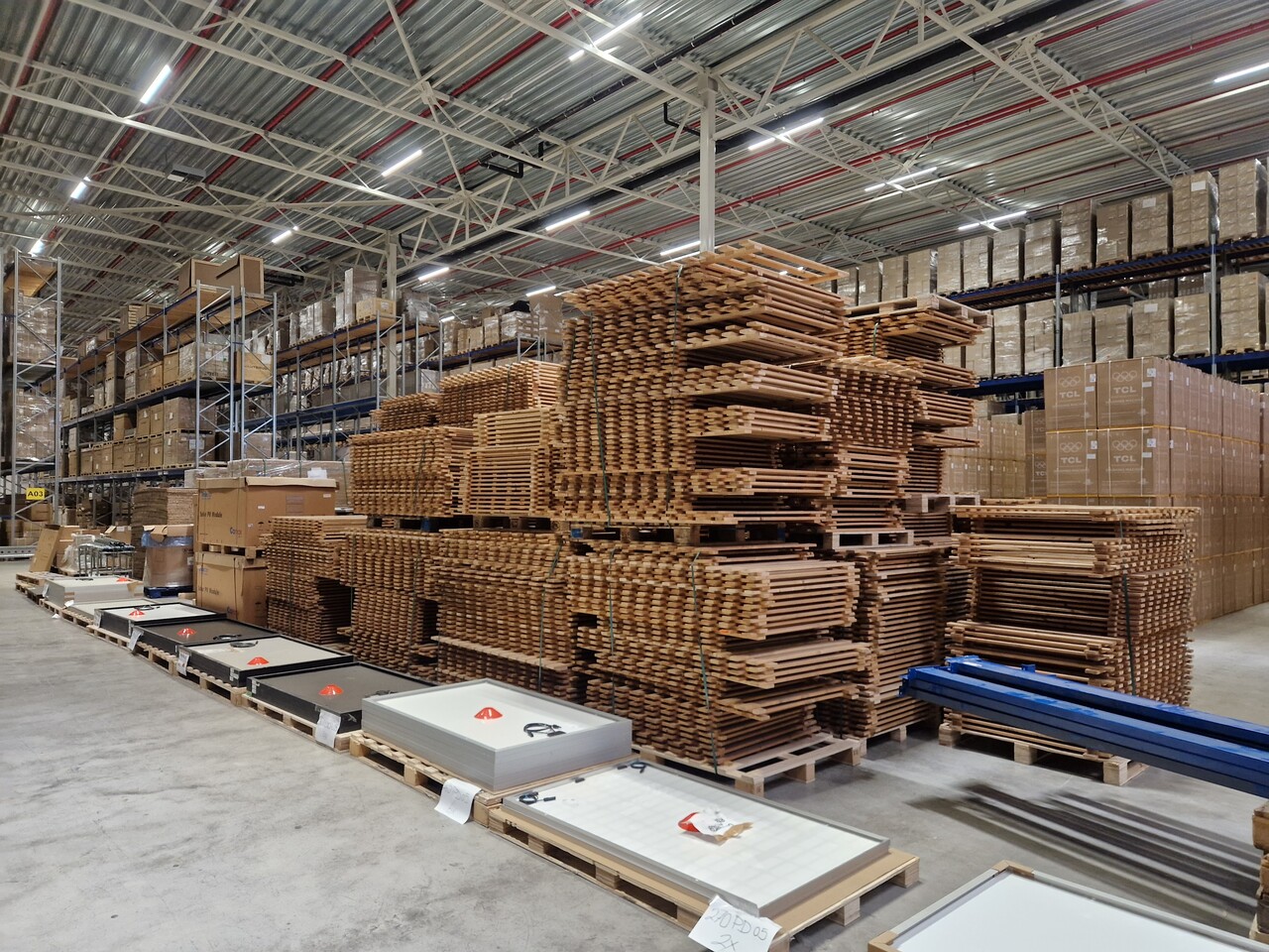 Emtrade Vlonder 3600x1050mm vurenhout, open, 2-delig, gebruikt