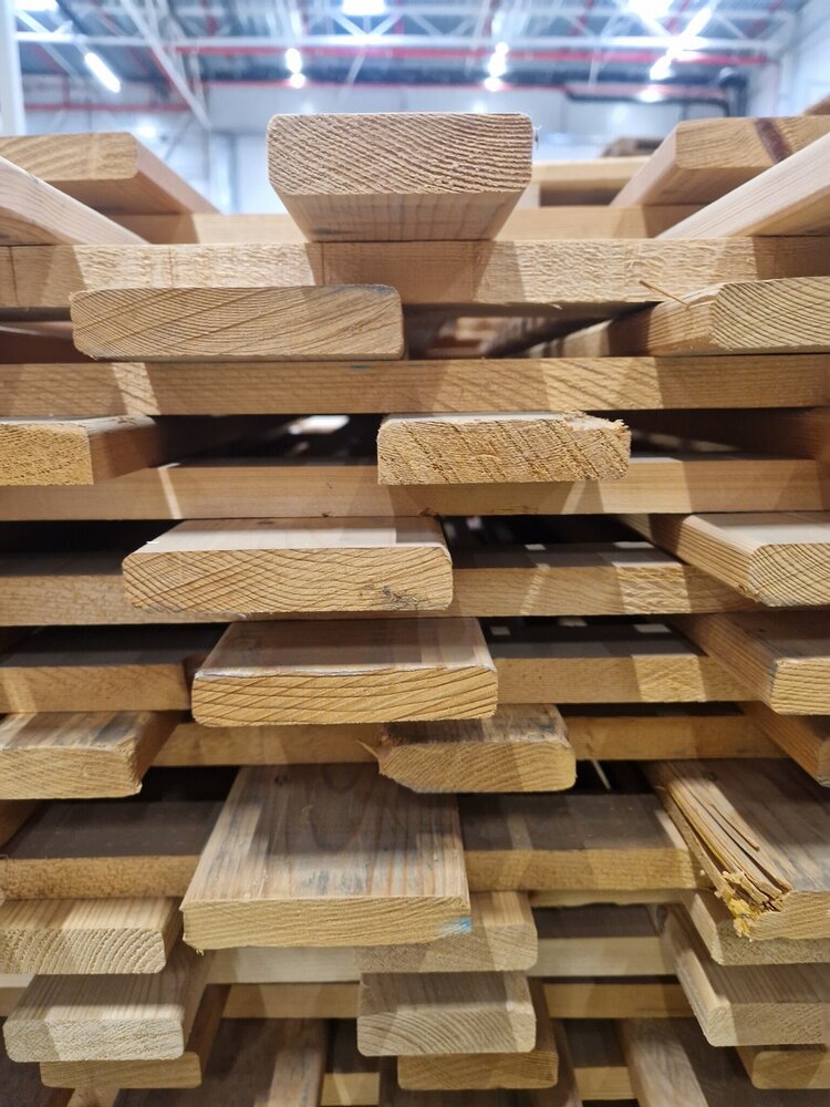 Emtrade Vlonder 3600x1000mm vurenhout, open, 2-delig, gebruikt