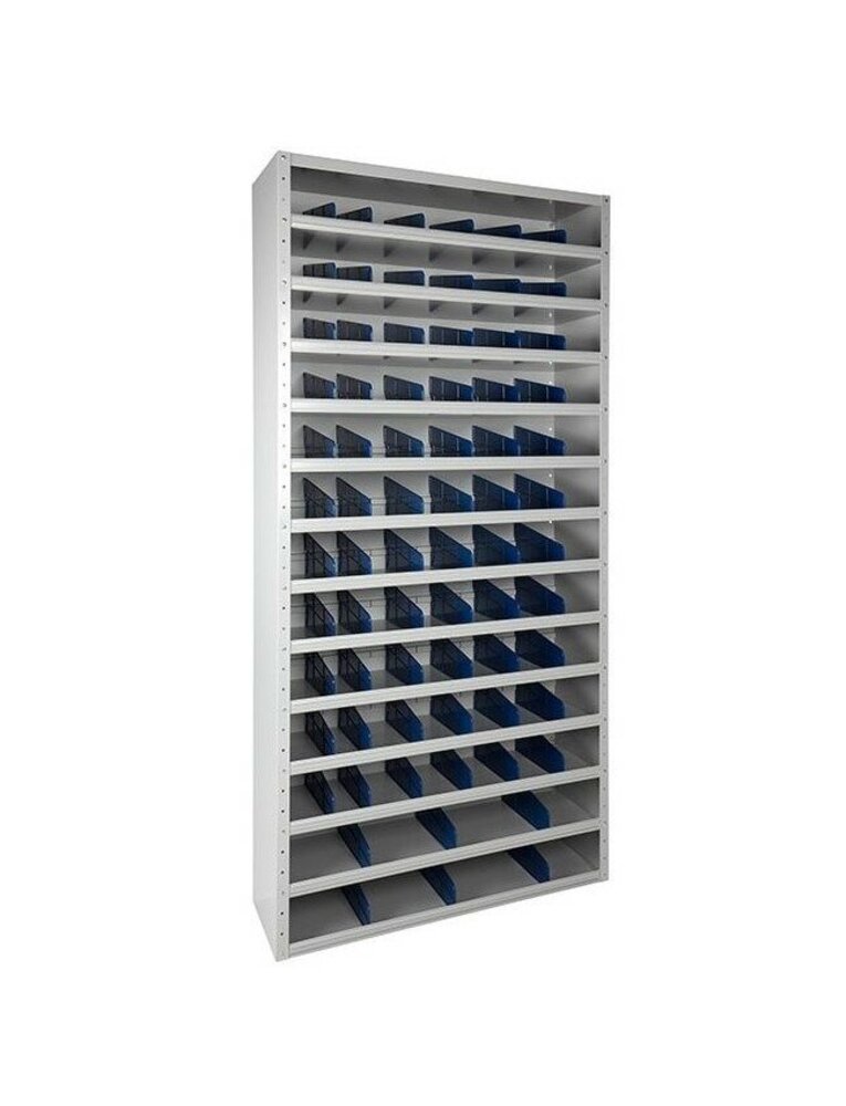 Vakkenkast schottenkast 198x100x30, 72 schotjes, grijs, nieuw