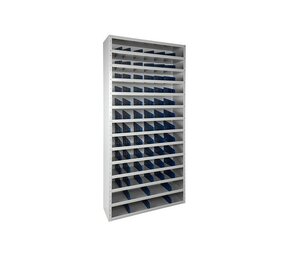 Vakkenkast schottenkast 198x100x30, 72 schotjes, grijs, nieuw