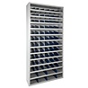 Vakkenkast schottenkast 198x100x30, 72 schotjes, grijs, nieuw