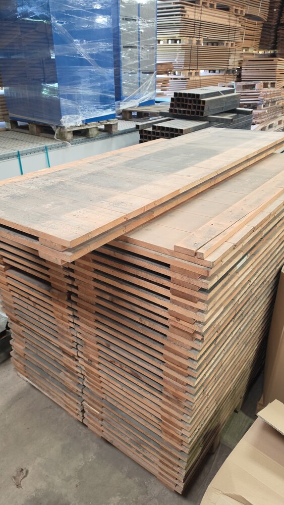 Emtrade Vlonder vurenhout, 100% gesloten mes-groef, gebruikt