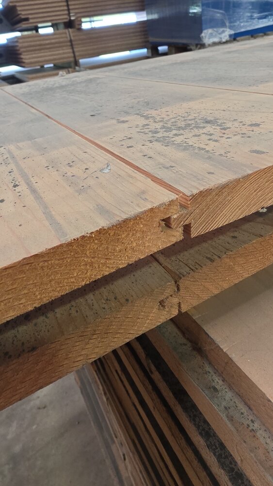 Emtrade Vlonder vurenhout, 100% gesloten mes-groef, gebruikt