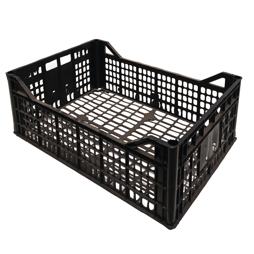 Emtrade Stapelbak, 600x400x210 mm, euronorm, zwart pp, gebruikt