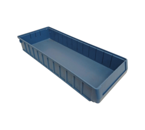 BITO Stellingbak 600x234x90 mm, 9,4 liter, kunststof bak, gesloten, stapelbaar, blauw, gebruikt