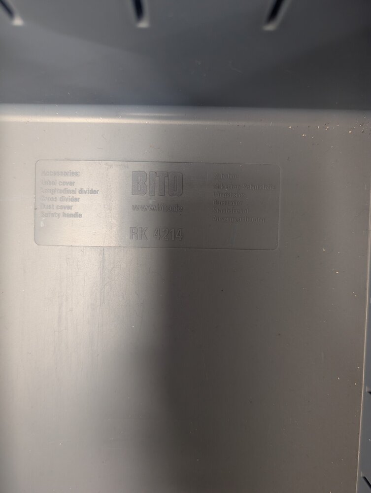 BITO Stellingbak, 400x234x90 mm, blauw pp, gebruikt