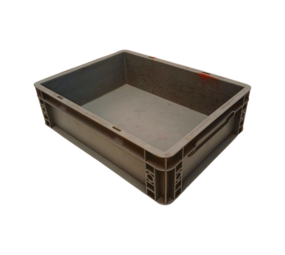 Auer Stapelbak 400x300x120 mm, euronorm, levensmiddelgeschikt, verstevigde bodem, grijs pp kunststof, gebruikt