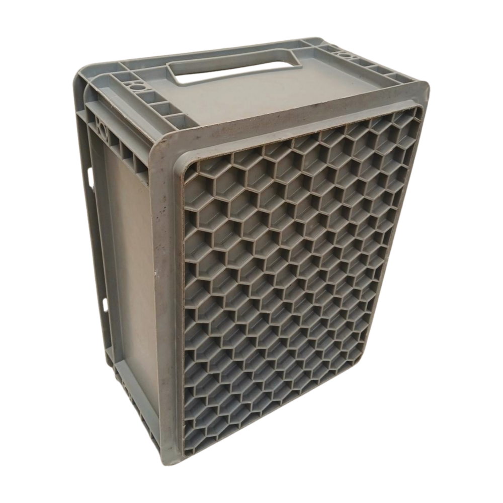 Auer Stapelbak 400x300x170 mm, euronorm, levensmiddelgeschikt, verstevigde bodem, grijs pp kunststof, gebruikt