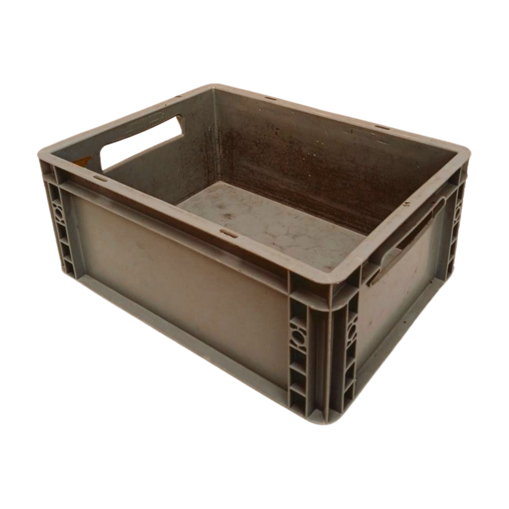 Auer Stapelbak 400x300x170 mm, euronorm, levensmiddelgeschikt, verstevigde bodem, grijs pp kunststof, gebruikt