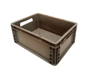 Auer Stapelbak 400x300x170 mm, euronorm, levensmiddelgeschikt, verstevigde bodem, grijs pp kunststof, gebruikt