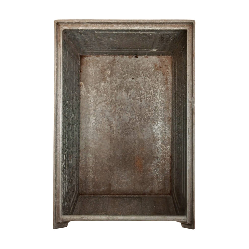 Emtrade Magazijnbak 500x315x200 mm, grijs metaal, met grijpopening, gebruikt