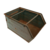 Emtrade Magazijnbak 388x250x200 mm, grijs metaal, met grijpopening, gebruikt