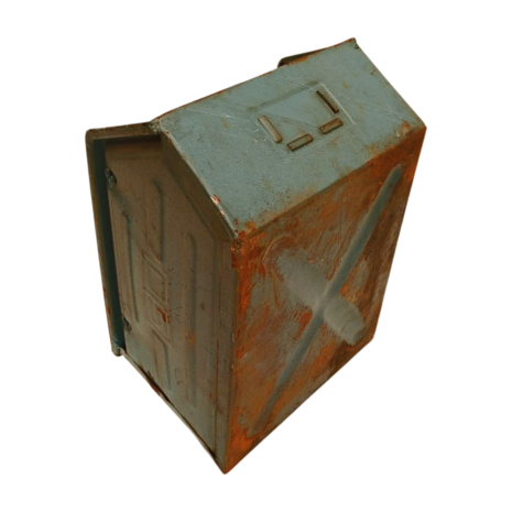 Emtrade Magazijnbak 388x250x200 mm, grijs metaal, met grijpopening, gebruikt