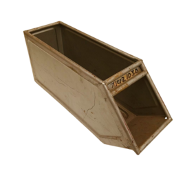 Emtrade Magazijnbak 525x155x120 mm, grijs metaal, met grijpopening, gebruikt