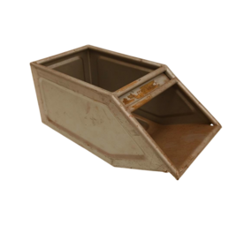 Emtrade Magazijnbak 315x150x145 mm, grijs metaal, met grijpopening, gebruikt