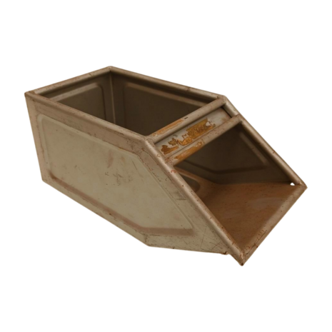 Emtrade Magazijnbak 315x150x145 mm, grijs metaal, met grijpopening, gebruikt