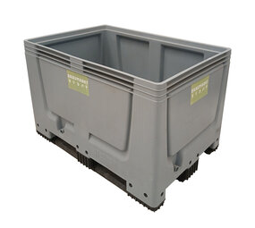 Auer Palletbox Bigbox 1200x800x790 mm, HD-PE, gesloten, grijs zwart, gebruikt