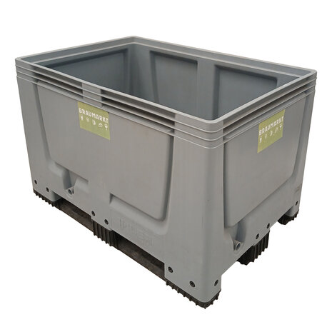 Auer Palletbox Bigbox 1200x800x790 mm, HD-PE, gesloten, grijs zwart, gebruikt