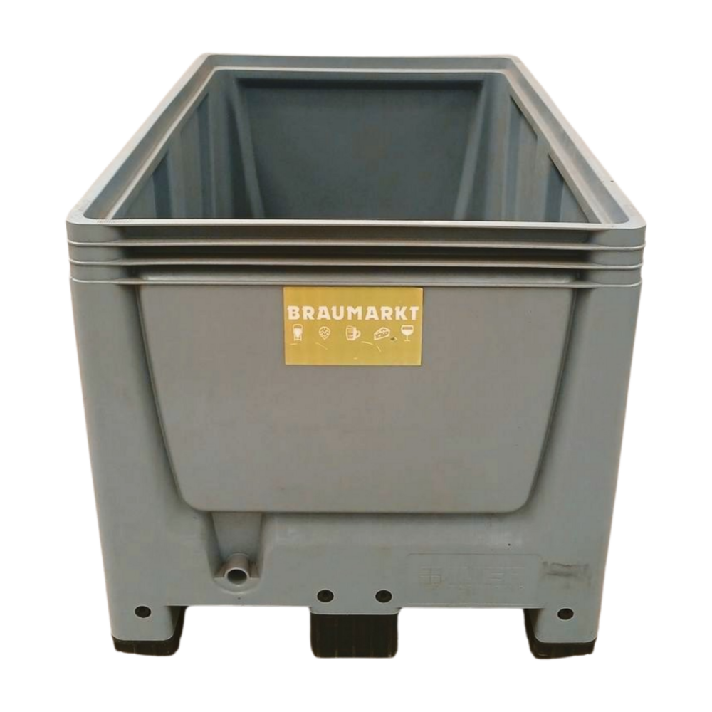 Auer Palletbox Bigbox 1200x800x790 mm, HD-PE, gesloten, grijs zwart, gebruikt