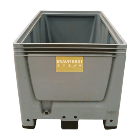 Auer Palletbox Bigbox 1200x800x790 mm, HD-PE, gesloten, grijs zwart, gebruikt