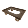 Kunststof dolly grijs 610x410x170 mm, zwenkwielen, euronorm 600x400mm, gebruikt