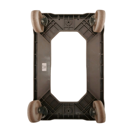 Kunststof dolly grijs 610x410x170 mm, zwenkwielen, euronorm 600x400mm, gebruikt