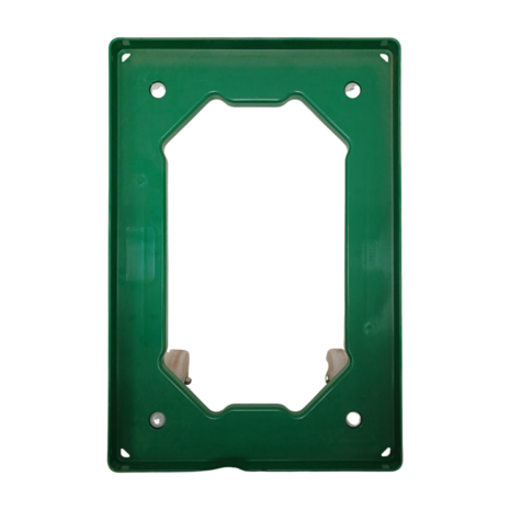 Kunststof dolly groen 610x410x170 mm, zwenkwielen, euronorm 60x40, gebruikt