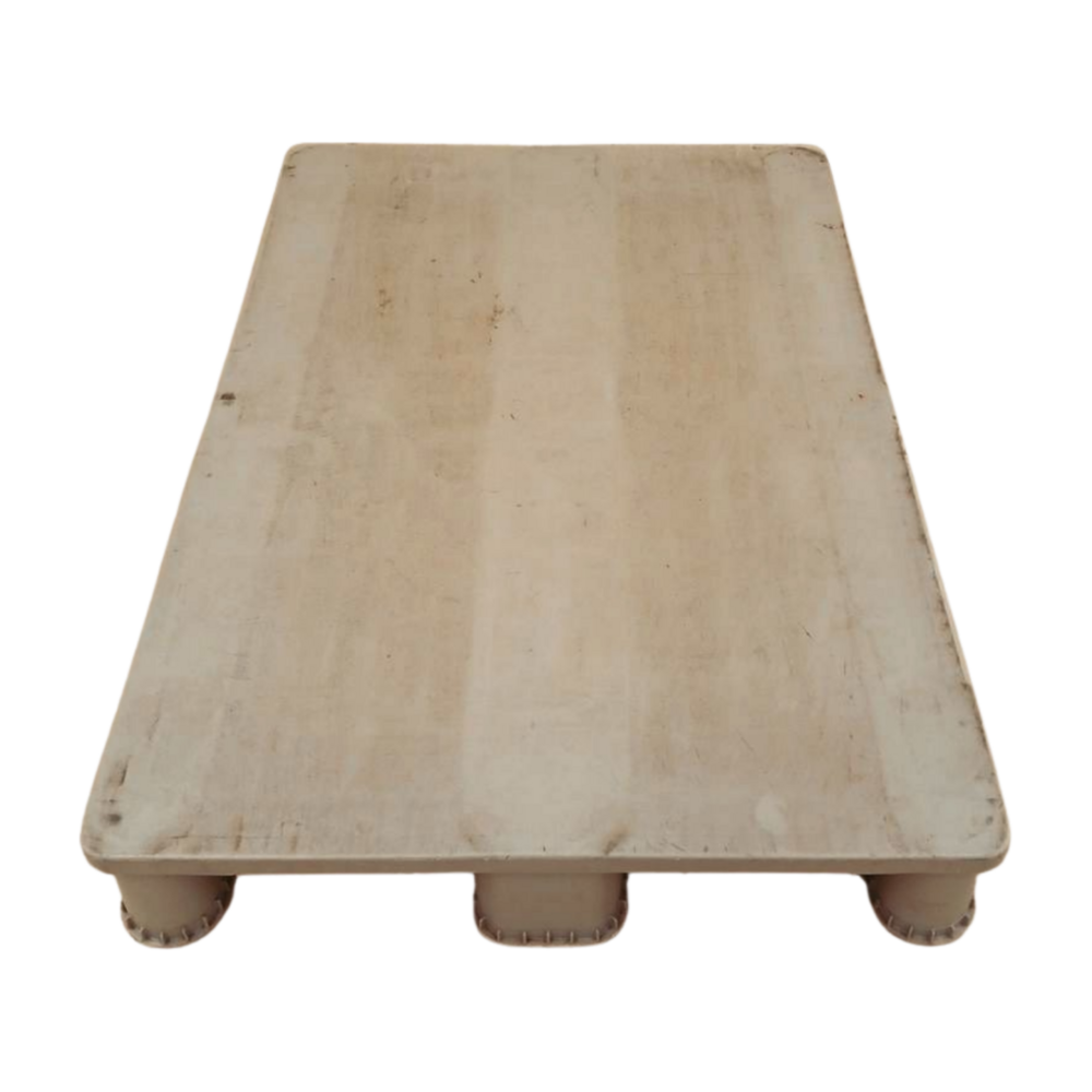 Emtrade Zwaarlast pallet 1200x800x155 mm, 3 sleden, gesloten dek, grijs, gebruikt