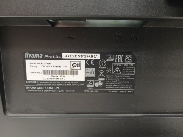 Iiyama iiyama XUB2792HSU Monitor, 27 inch, IPS, Full HD 1920x1080, 75Hz, gebruikt