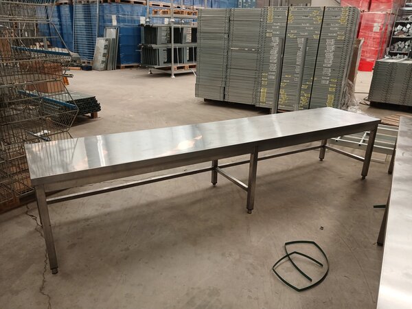 Emtrade RVS Werktafel 2900x600x580 mm, gebruikt