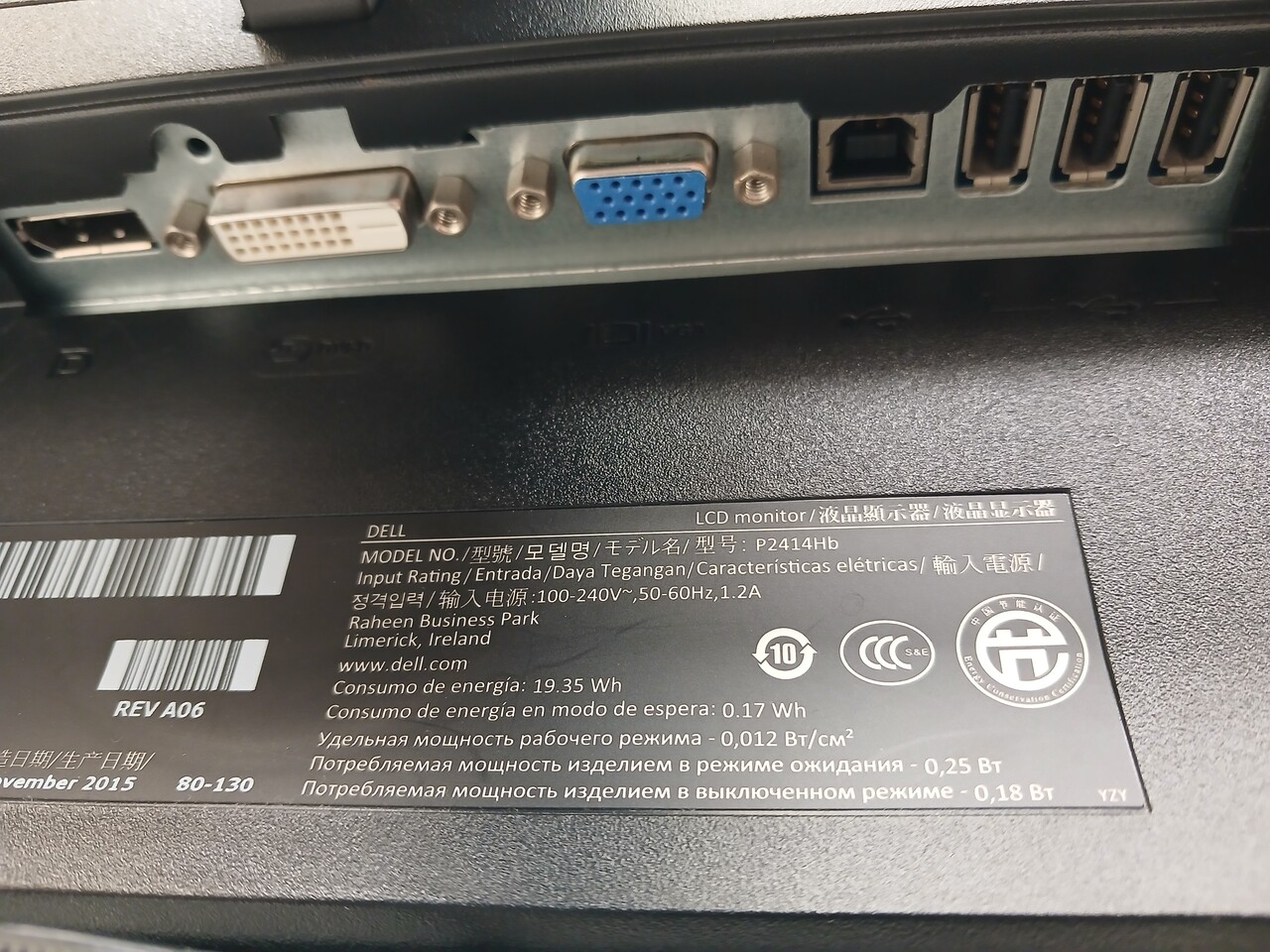 Dell Dell Professional P2414Hb Monitor, 24 inch, IPS, Full HD, gebruikt