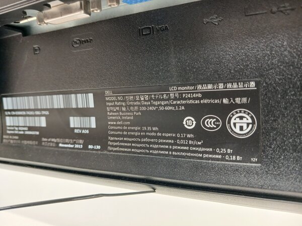 Dell Dell Professional P2414Hb Monitor, 24 inch, IPS, Full HD, gebruikt