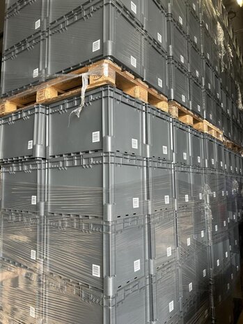 Schoeller Allibert Palletaanbieding 20 stuks: eurobak 600x400x400mm grijs, gebruikt