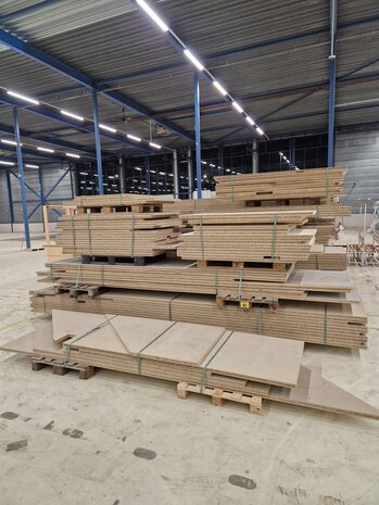 Emtrade Vloerplaat spaanplaat 3000 x 870 x 38 mm, onderzijde wit, bovenzijde naturel, gebruikt