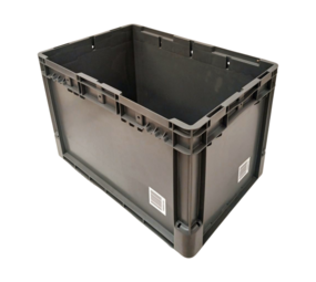 Schoeller Allibert Stapelbak, 600x400x400 mm, euronorm, grijs kunststof, gebruikt