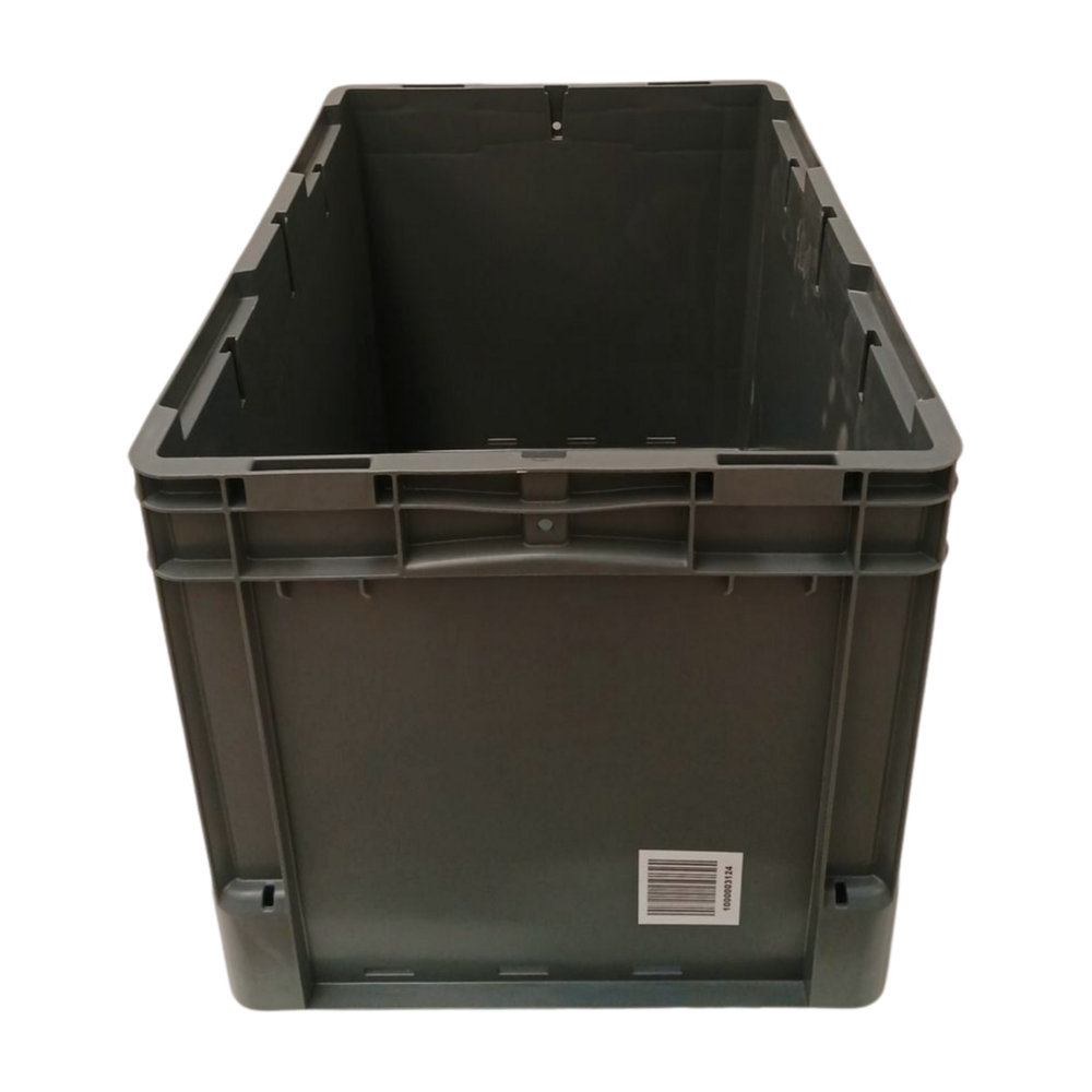 Schoeller Allibert Stapelbak, 600x400x400 mm, euronorm, grijs kunststof, gebruikt