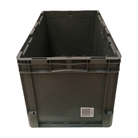 Schoeller Allibert Stapelbak, 600x400x400 mm, euronorm, grijs kunststof, gebruikt