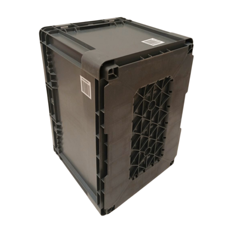 Schoeller Allibert Stapelbak, 600x400x400 mm, euronorm, grijs kunststof, gebruikt