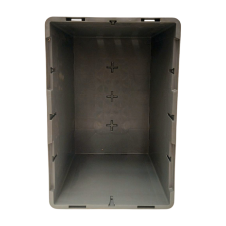 Schoeller Allibert Stapelbak, 600x400x400 mm, euronorm, grijs kunststof, gebruikt