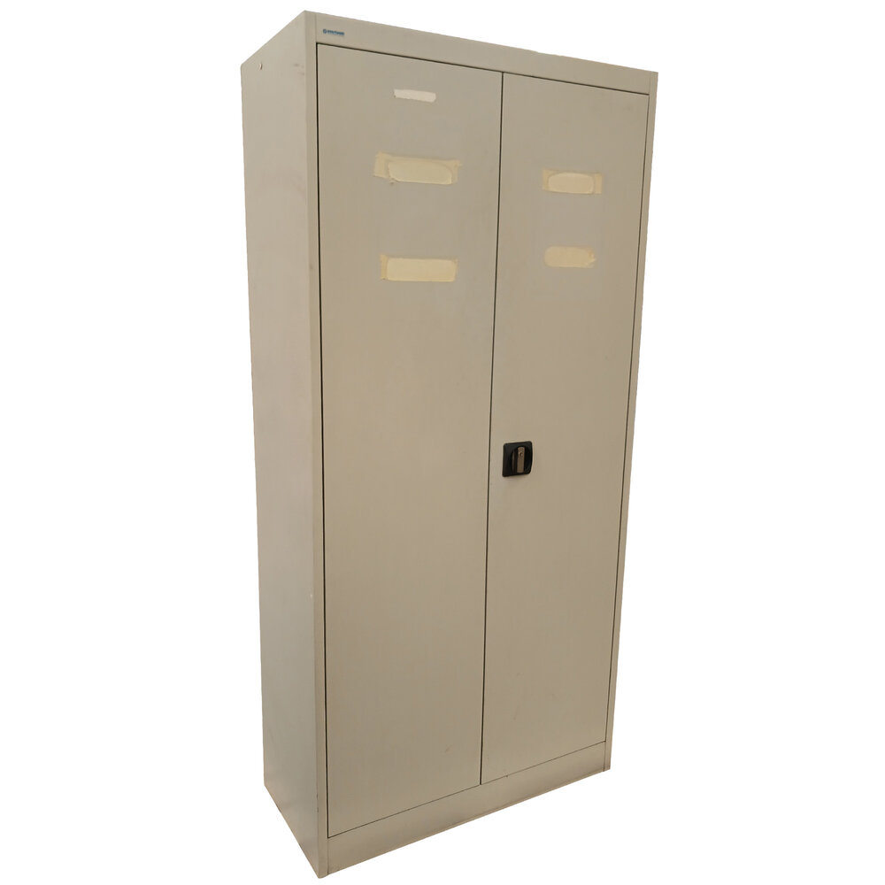 Emtrade Draaideurkast 95x41x195 cm, staal, grijs, 3 legborden, zonder sleutel, gebruikt