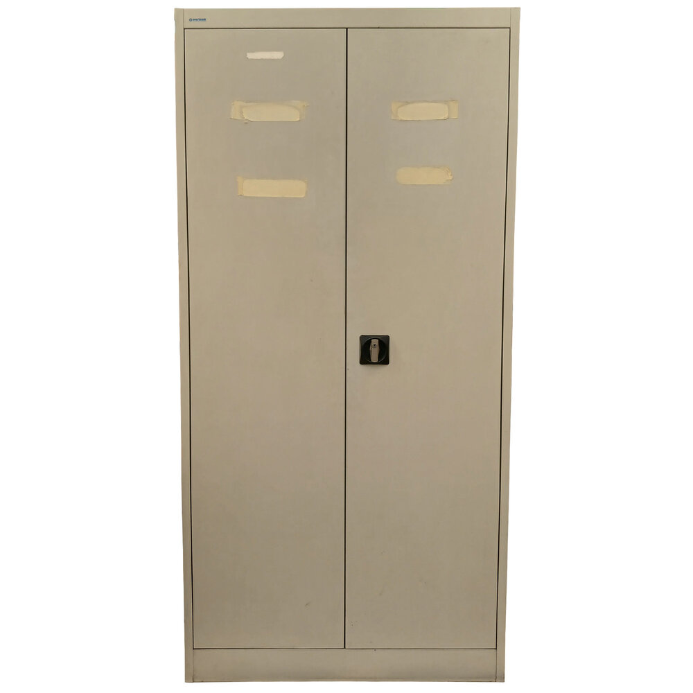 Emtrade Draaideurkast 95x41x195 cm, staal, grijs, 3 legborden, zonder sleutel, gebruikt