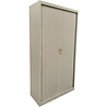 Emtrade Roldeurkast 100x45x195 cm, staal, grijs, gebruikt, 3 legborden, zonder sleutel