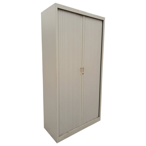 Emtrade Roldeurkast 100x45x195 cm, staal, grijs, zonder legborden, zonder sleutel, gebruikt