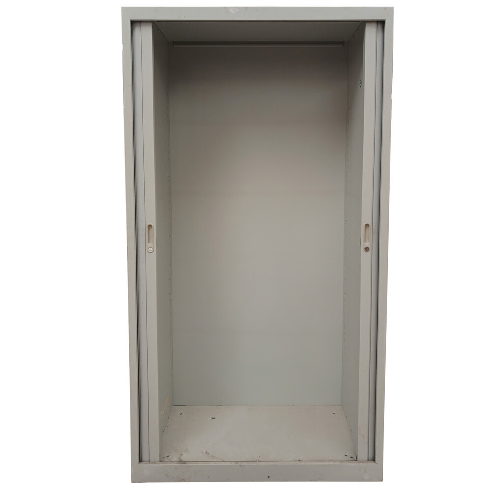 Emtrade Roldeurkast 100x45x195 cm, staal, grijs, zonder legborden, zonder sleutel, gebruikt