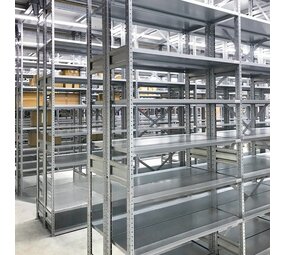 Emtrade Legbordstelling 250x122x40 cm verzinkt, gebruikt