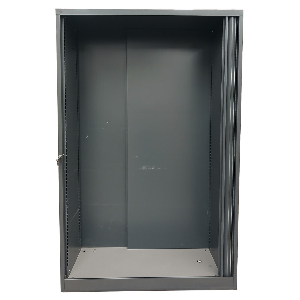 Emtrade Roldeurkast 125x50x195 cm, staal, antraciet, zonder legborden, inclusief sleutels, gebruikt