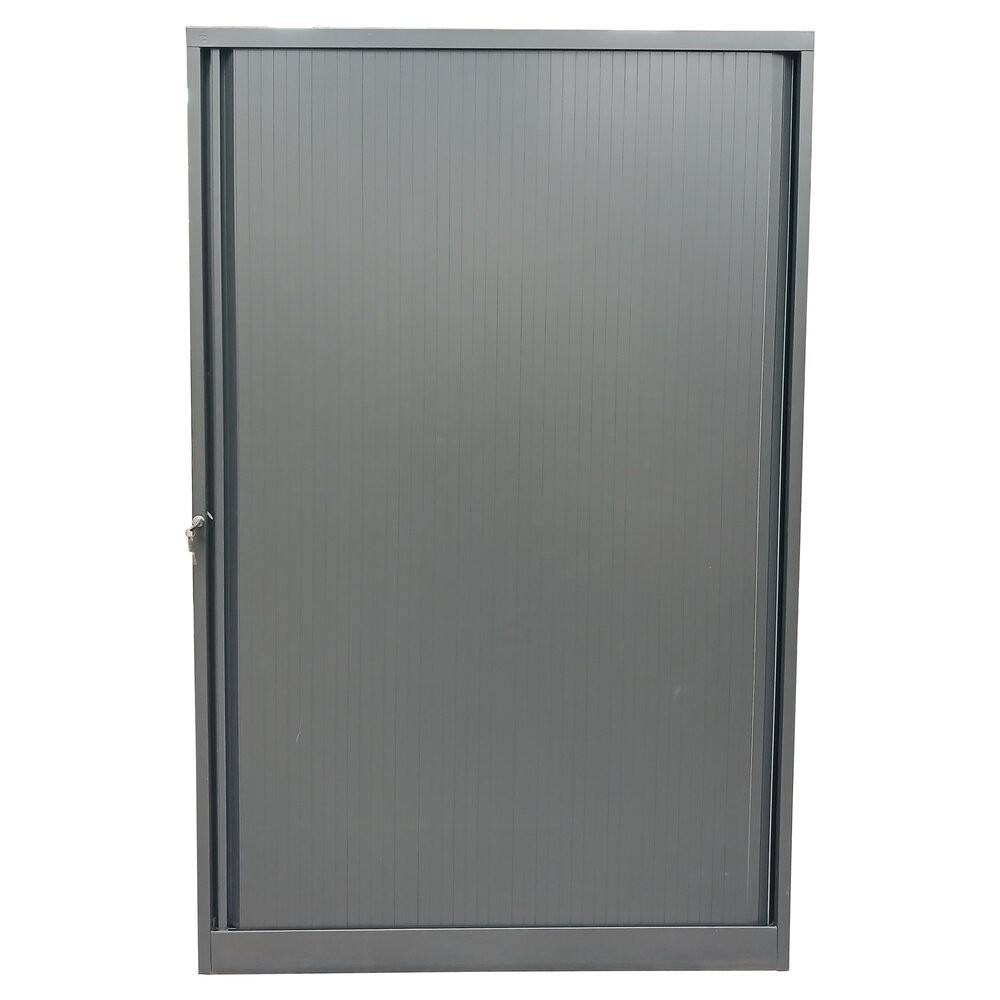 Emtrade Roldeurkast 125x50x195 cm, staal, antraciet, zonder legborden, inclusief sleutels, gebruikt