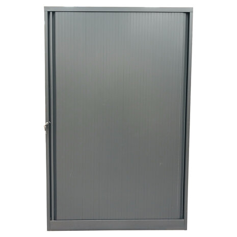 Emtrade Roldeurkast 125x50x195 cm, staal, antraciet, zonder legborden, inclusief sleutels, gebruikt