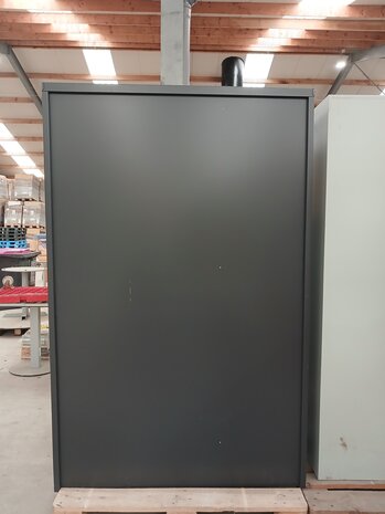 Emtrade Roldeurkast 125x50x195 cm, staal, antraciet, zonder legborden, inclusief sleutels, gebruikt